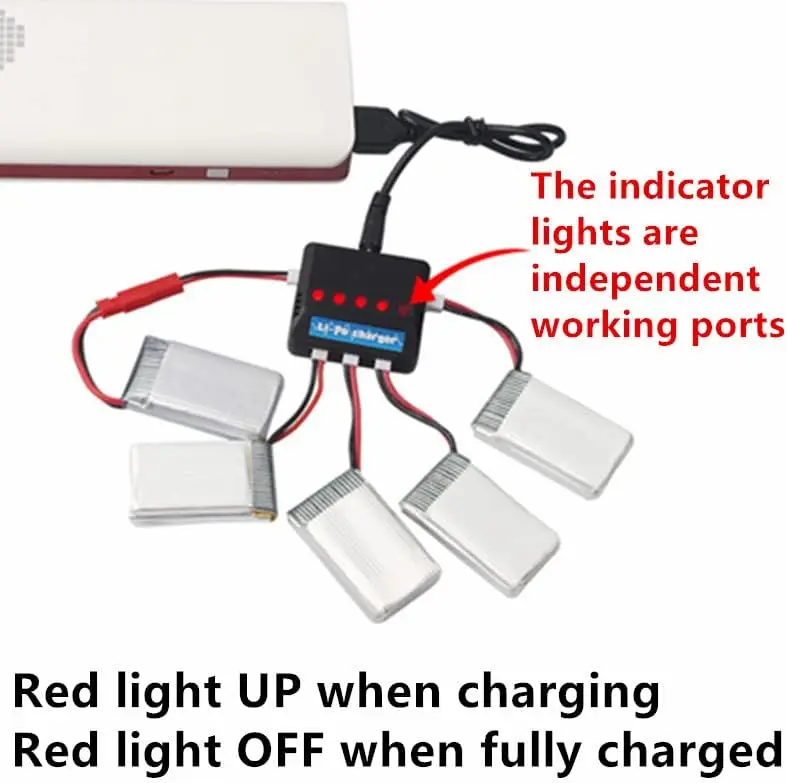 Batería Lipo de 3,7 V y 150mAh, enchufe PH2.0 con cargador 5 en 1 para Dron cuadricóptero JJRC H36 Eachine E010 E011 GoolRC T36 RC - imagen 5