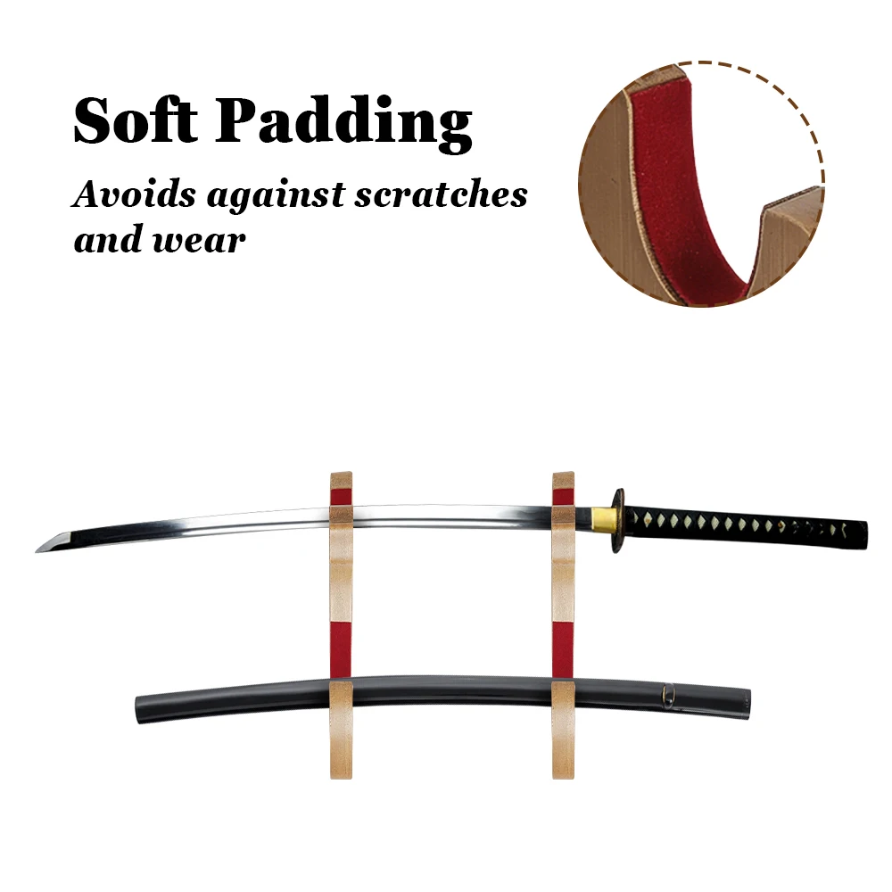 Gancho para espada de montaje en pared, soporte de exhibición para espada, estante de exhibición para espada de pared, estante ajustable para arco de tiro con arco para decoración del hogar, 2 uds. - imagen 3