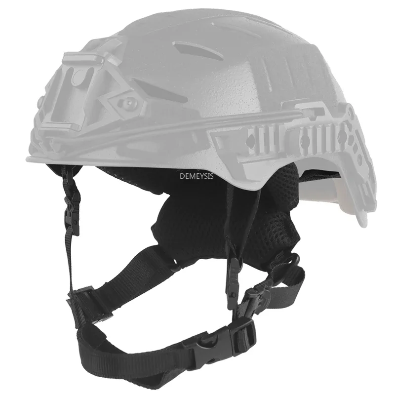 Correa táctica para casco, correa ajustable para la barbilla, sistema de suspensión interior, cordón colgante para casco de Paintball Airsoft para cascos Wendy