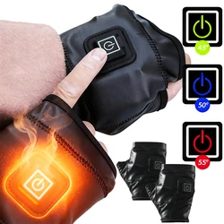 Guantes calefactables recargables, guantes eléctricos cálidos sin dedos, calentador de manos para invierno, guantes térmicos de caza para hombres y mujeres