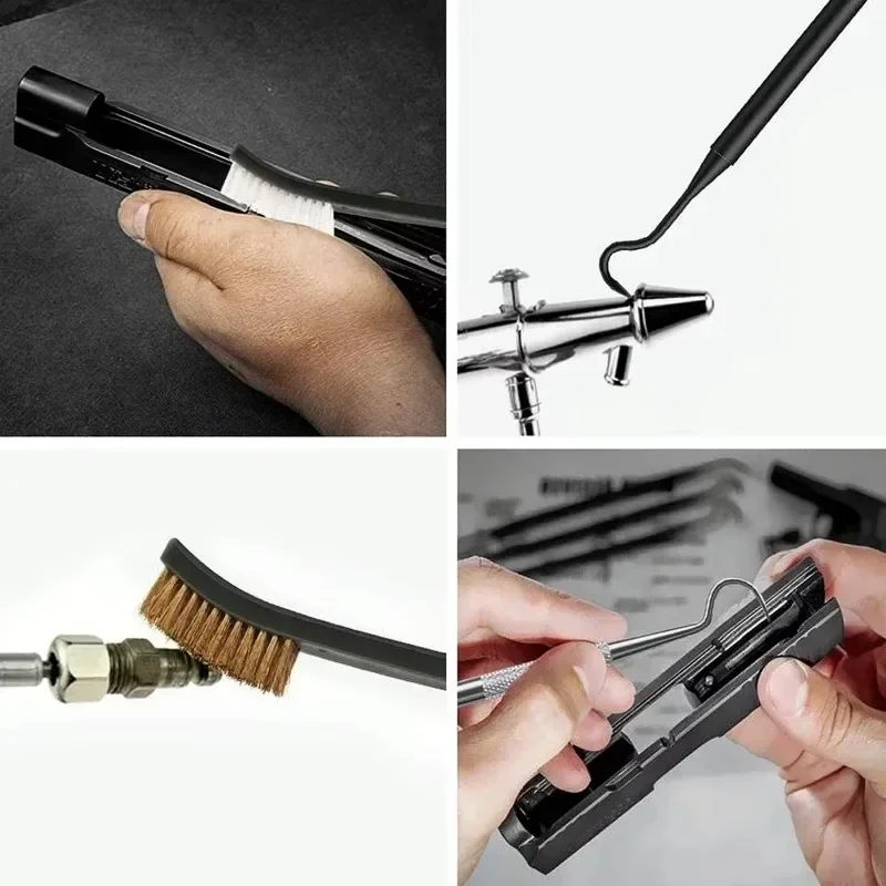 9 unids/set Kit de limpieza de armas Universal Kit de limpieza de armas de caza cepillo juego de limpieza de armas herramienta de selección de pistola - imagen 4