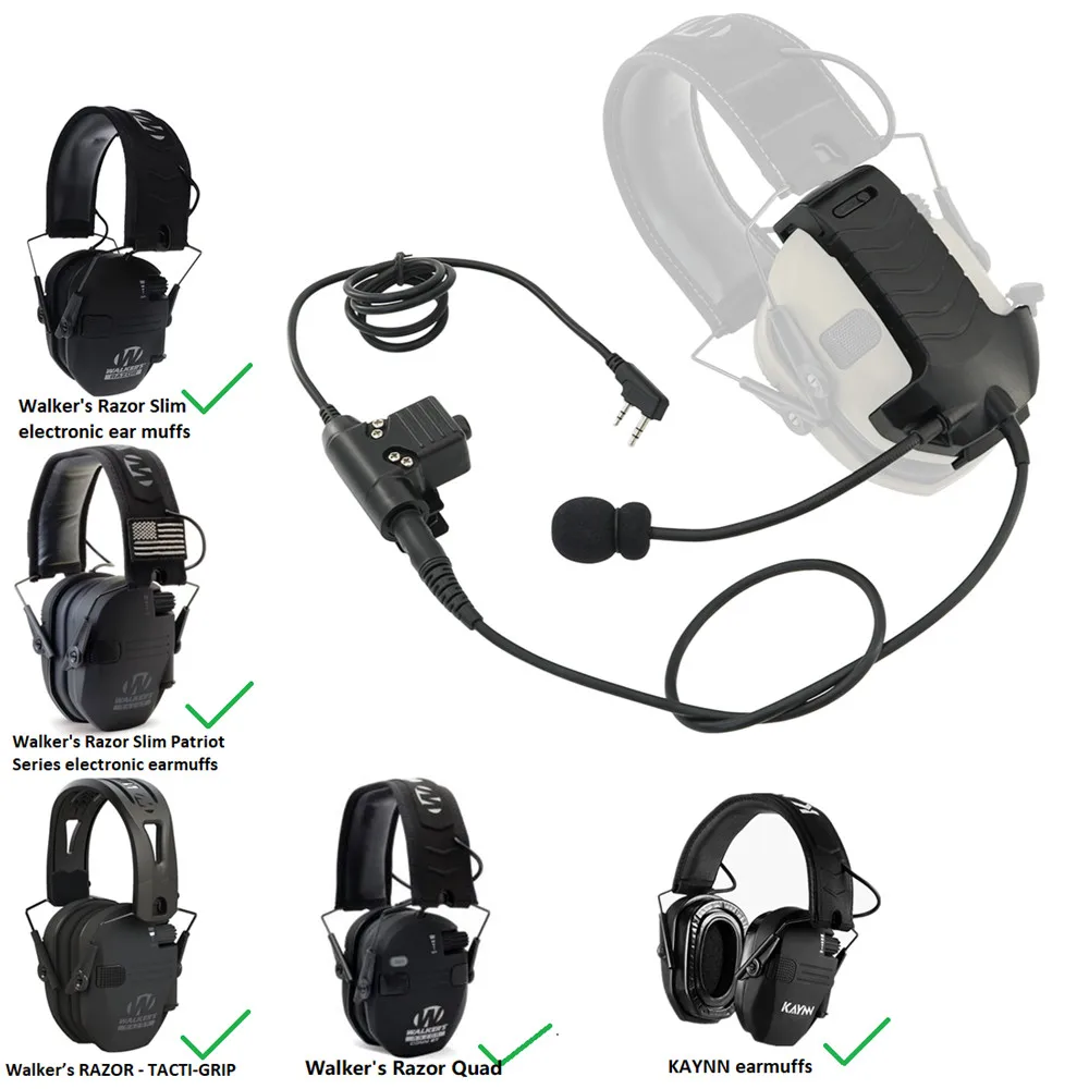 Auriculares tácticos con U94PTTKenwood para Walkie Talkies Baofeng, Kit de micrófono externo, orejera electrónica, maquinilla de afeitar para caminante, nuevo - imagen 3