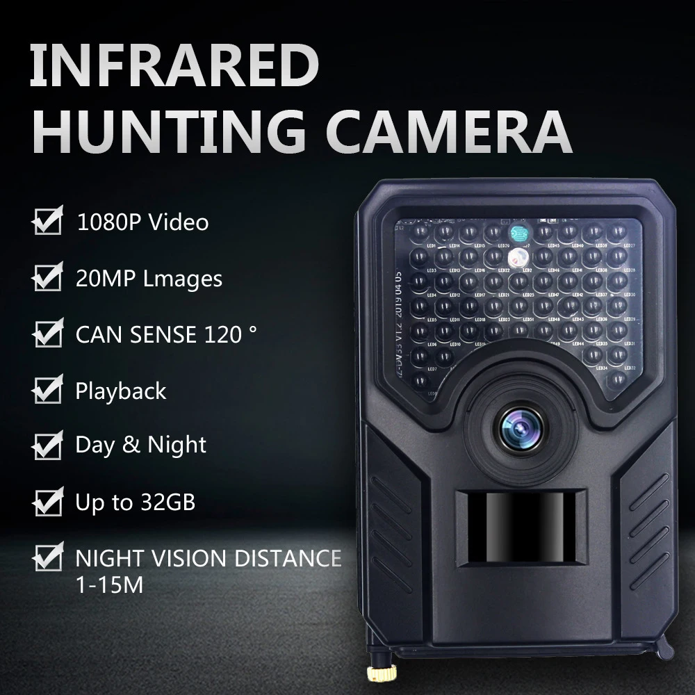 Cámara de rastreo PR200 PRO de 16MP, videocámara de caza Led Ir de 940nm, Ip54, impermeable, visión nocturna, trampa para fotos, exploración silvestre, 49 unidades - imagen 5