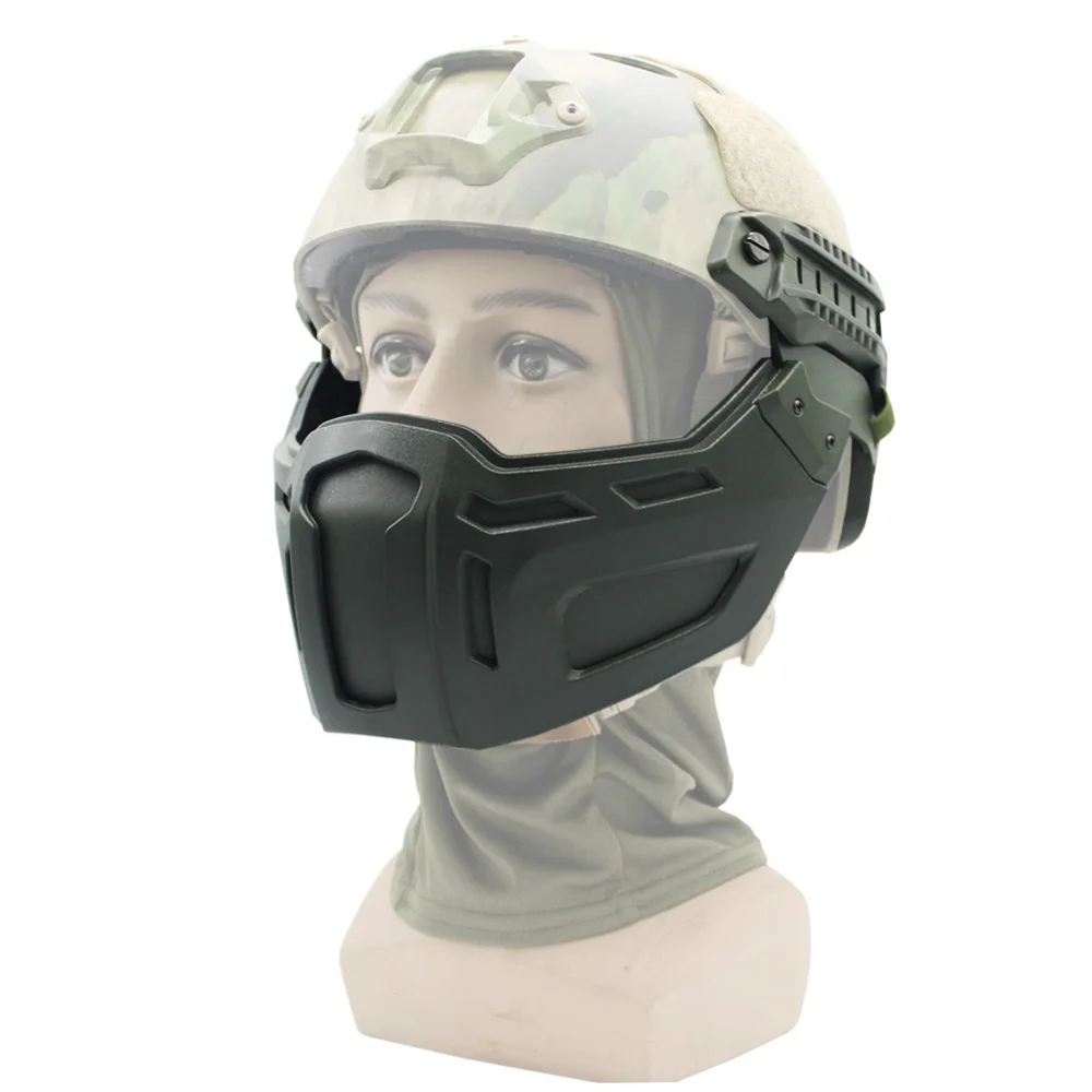 VULPO casco táctico media máscara de caza Airsoft CS juego máscara de Paintball para equipo de casco rápido - imagen 3