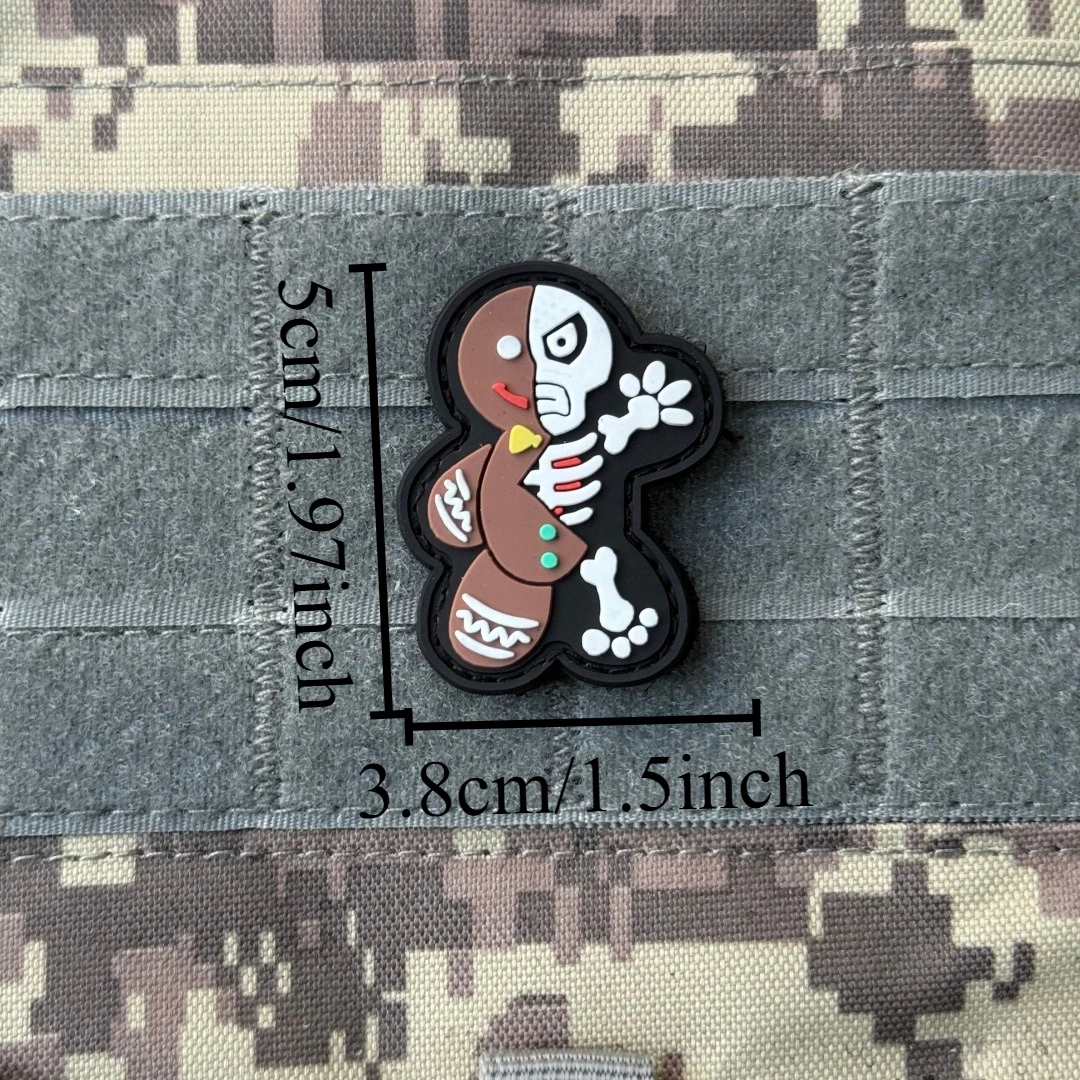 MaxpeditionGingerbread no brilla parche moral táctica ejército militar mochila pegatina PVC gancho bucle parches para ropa - imagen 2