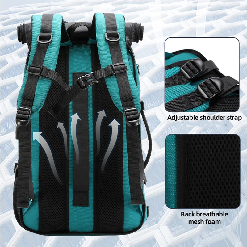 Mochila USB para senderismo al aire libre, Camping, para hombres, viajes, entrenamiento deportivo, senderismo, almacenamiento, mochila, paquete de zapatos, mochila para ordenador portátil para estudiantes - imagen 5