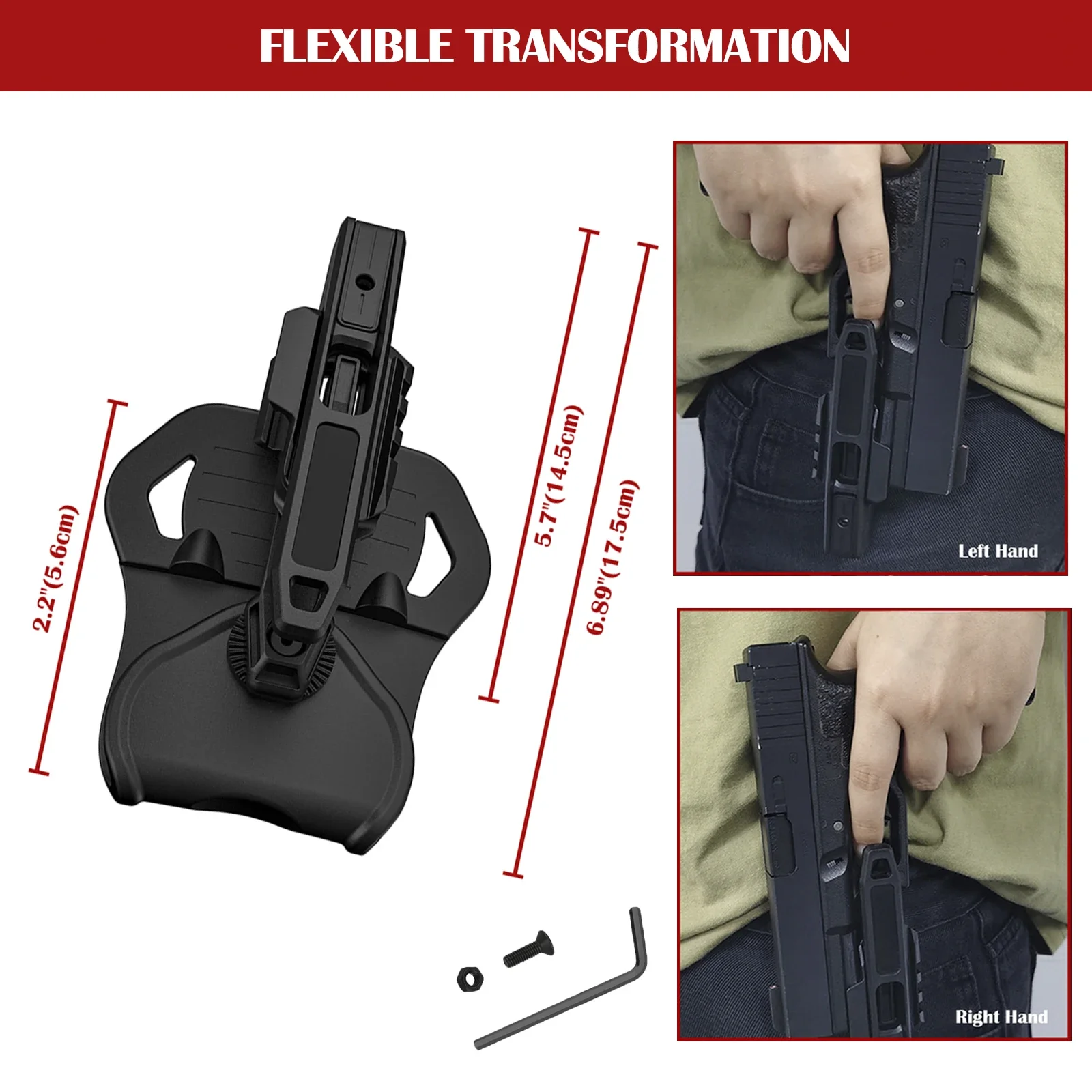 Funda para pistola Glock 9mm/SW40/357 que tiene una carril para pistola para todas las pila doble - imagen 4