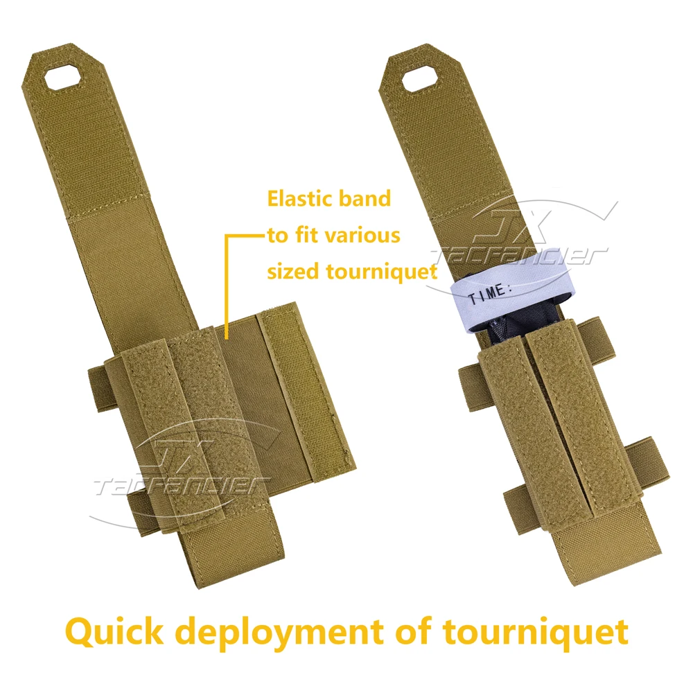 Bolsa de torniquete táctico, bolsa para tijeras de trauma, cubierta plana, sistema MOLLE de corte láser, soporte de luz de Flash, accesorios de caza al aire libre - imagen 2