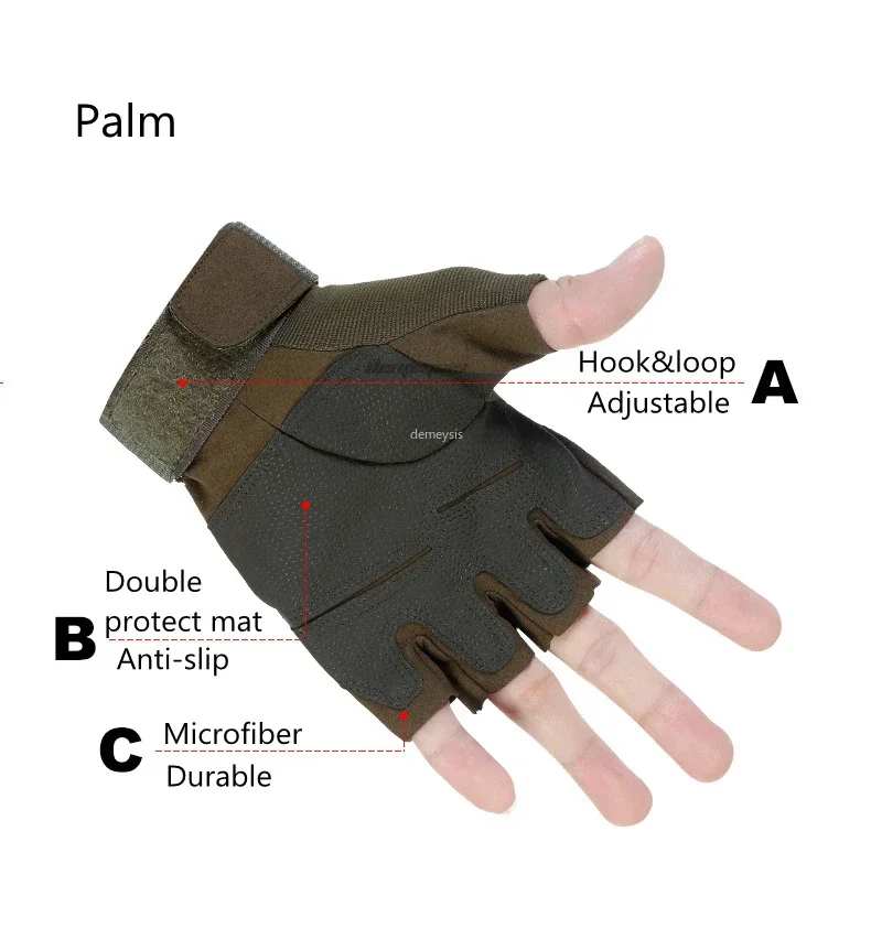 Guantes tácticos para deportes al aire libre, manoplas de combate de dedo completo, medio dedo, bicicleta, Fitness, motocicleta, sin dedos - imagen 4