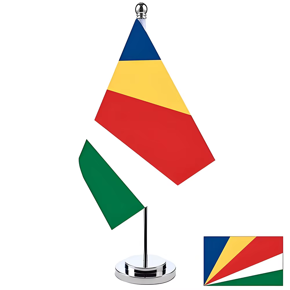 Bandera nacional de Seychelles para escritorio, poliéster