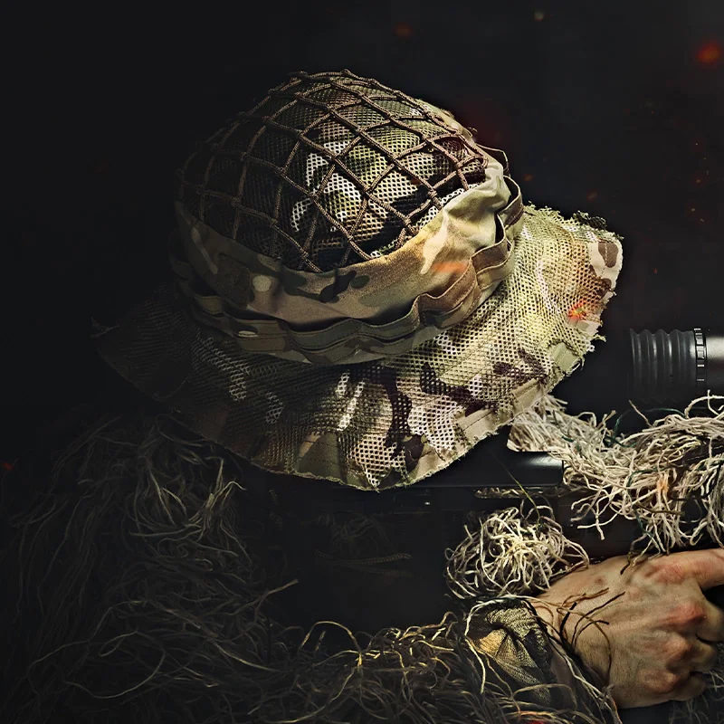 Penny Hat Sombrero de pescador con parte superior plana Deportes al aire libre Gorra de malla táctica Camuflaje de escorpión - imagen 3