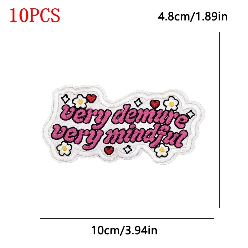 10 unids/set Pink Pony Club parches para planchar para ropa estilo Y2K parche bordado negro niñas coser insignias apliques pegatinas DIY - imagen 5