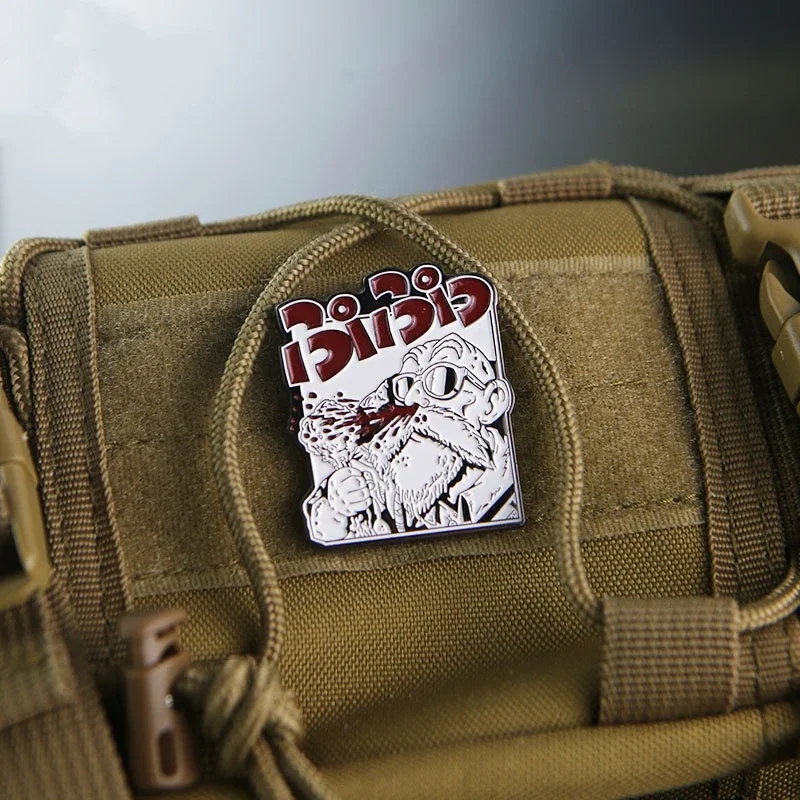 Parche de Metal con gancho y bucle de personaje de dibujos animados, bolsa de pecho funcional Roshi, insignia de moral, pegatinas tácticas de mochila - imagen 2