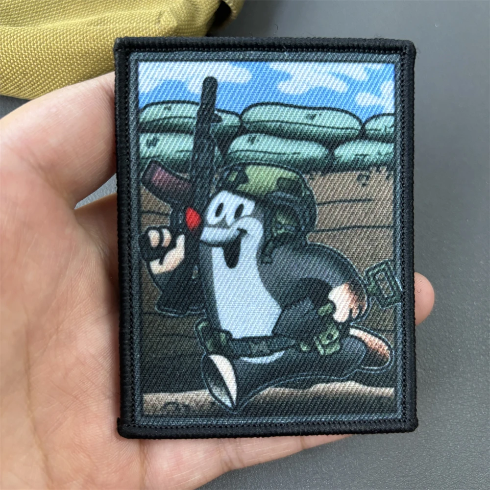 Parches tácticos de Mole Krtek, insignia de operador moral, brazalete del ejército militar, pegatinas de chaleco de mochila con emblema de Velcro impreso divertido - imagen 4