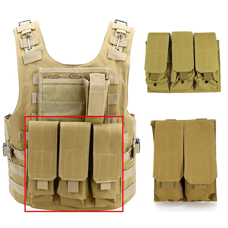 Bolsas tácticas de utilidad para revistas MOLLE, bolsa Mag de disparo Triple y doble, juego de guerra, Paintball, bolsa Mag 5,56/7,62 para M4 AR15 Ak47 - imagen 2