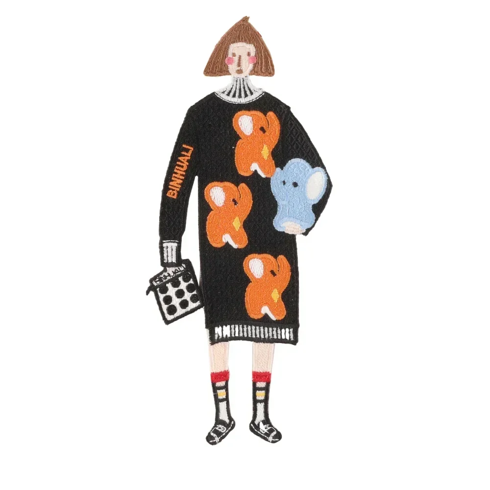 Parche grande de personaje de dibujos animados para ropa, chaqueta, apliques de tela, parches para coser, decoración de tela, parche bordado soluble en agua - imagen 5