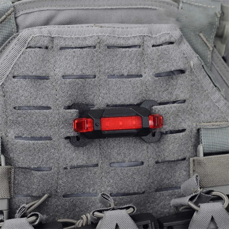 Luz de advertencia MOLLE luminosa para mochila táctica
