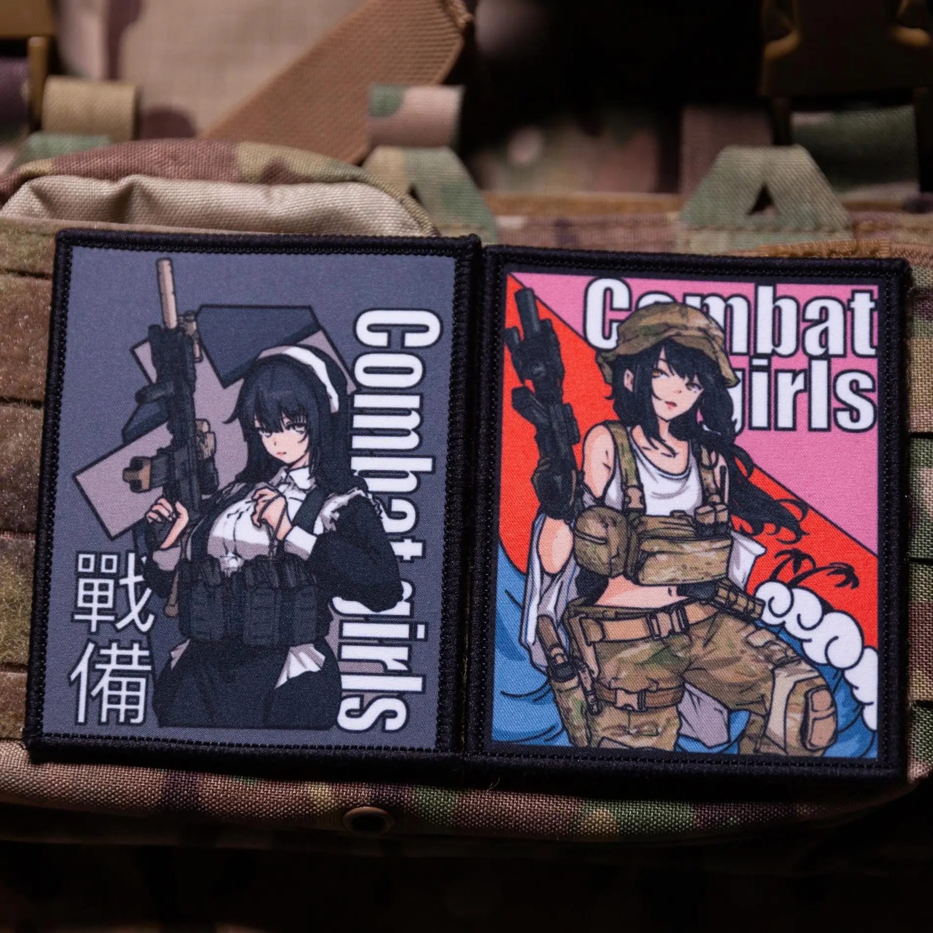 Parche de la Costa Dorada de la monja de la chica de combate, insignia de la chica de la pistola táctica impresa para ropa, mochila, decoración de brazalete