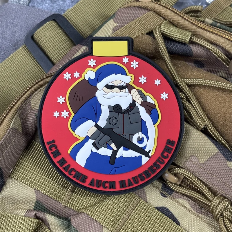 Parche militar de PVC 3D "Padre Navidad", insignia de moral táctica, parches de gancho para pistola, ropa, mochila, pegatinas, brazalete - imagen 2