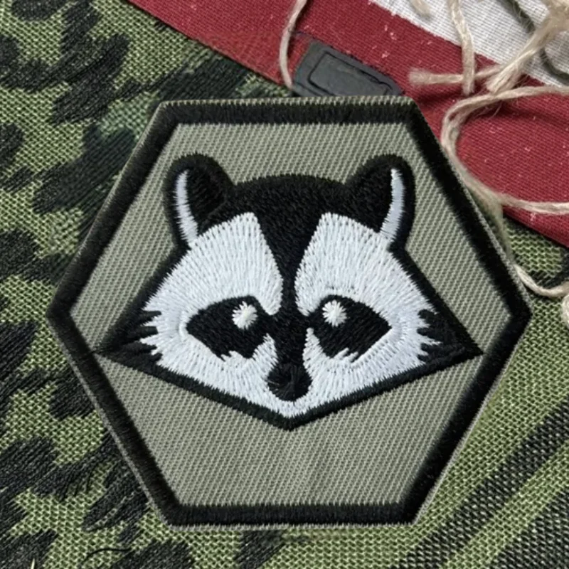 Parche bordado 3D de mapache, chaleco táctico, sombreros con gancho y bucle, insignia de moral, mochila, pegatinas decorativas, parches para brazalete para ropa - imagen 4