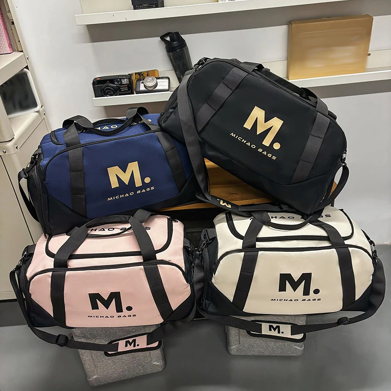 Bolsa de lona deportiva con zapatos, bolsas para gimnasio, Fitness, Yoga, seco, húmedo, para acampar al aire libre, senderismo, viaje de mano, bolso de equipaje portátil - imagen 3