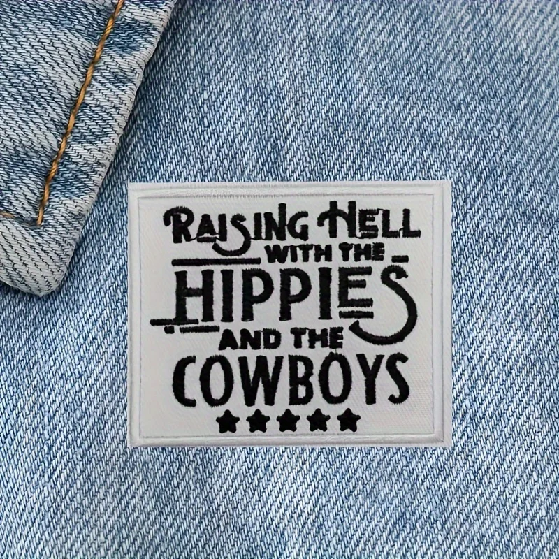 2 uds vaquero divertido Meme cita Vintage bordado parche para planchar pegatina para coser insignia perfecta para mochilas DIY, ropa de sombrero - imagen 2