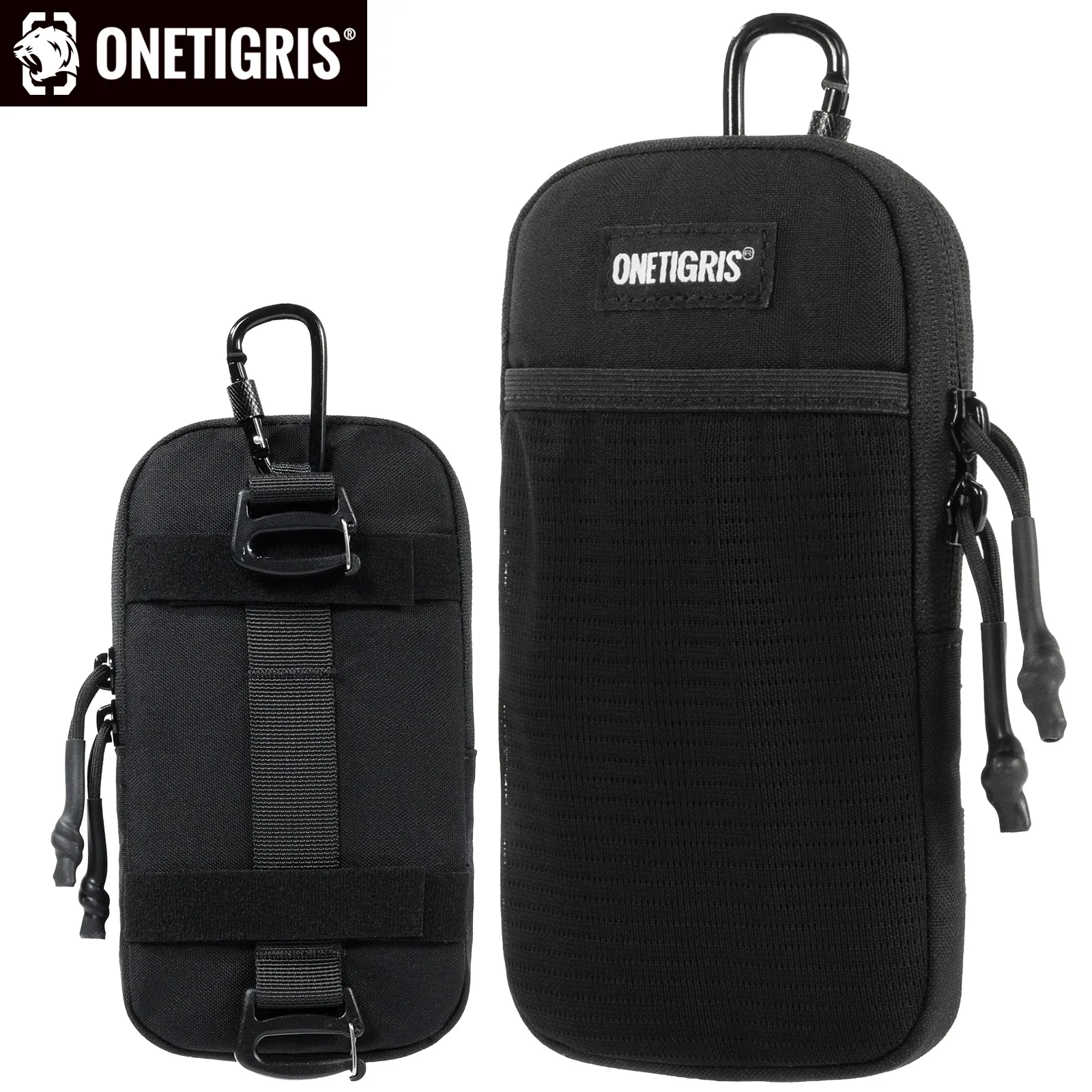ONETIGRIS Funda para teléfono móvil - Soporte para cinturón de teléfono Molle Bolsa para teléfono para cinturón con lazo, capacidad para teléfonos de 4,7 "-6,5", riñonera EDC