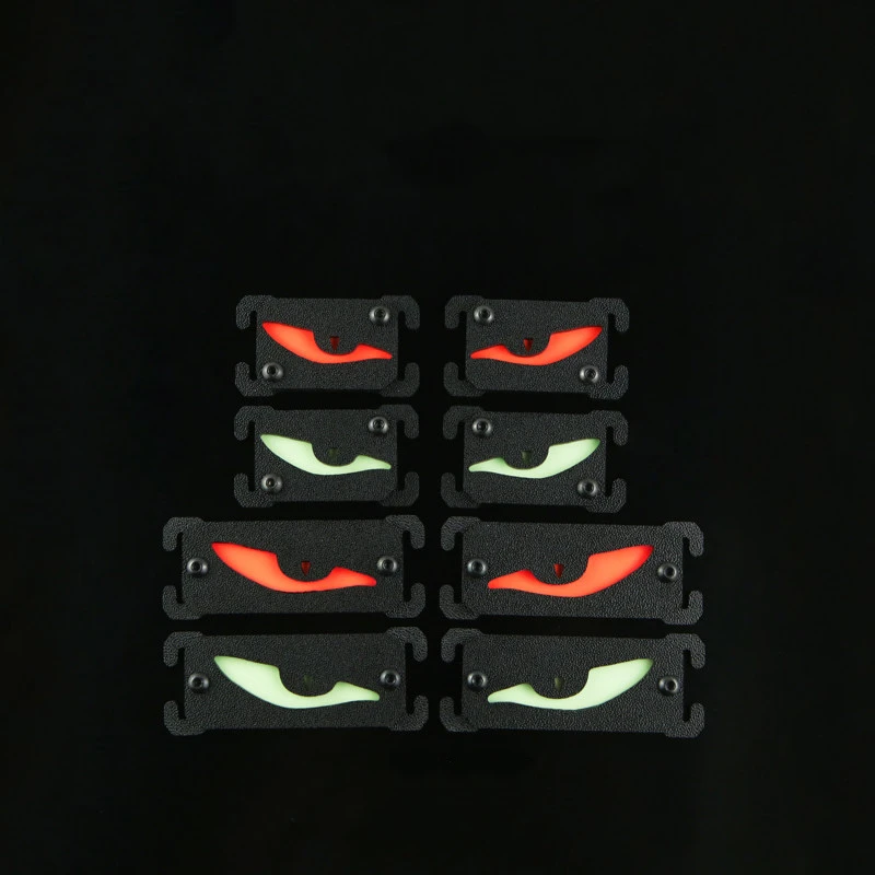 Hebillas de tira de marcado luminoso que brillan en la oscuridad, mochila Molle de plástico para exteriores, chaleco táctico, decoración DIY, ojo del diablo, 1 par - imagen 2