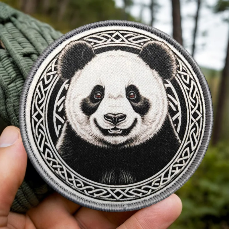 Parche con estampado redondo de Panda, chaleco táctico, sombreros con gancho y bucle, insignia de moral, mochila, pegatinas decorativas, parches para brazalete para ropa - imagen 2