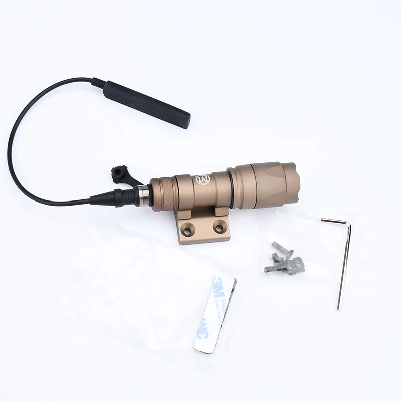 Linterna de Metal M300 M600, luz de exploración LED blanca, montaje Offset con interruptor de presión, ajuste para llavero Mlok, Base de luz de caza - imagen 5