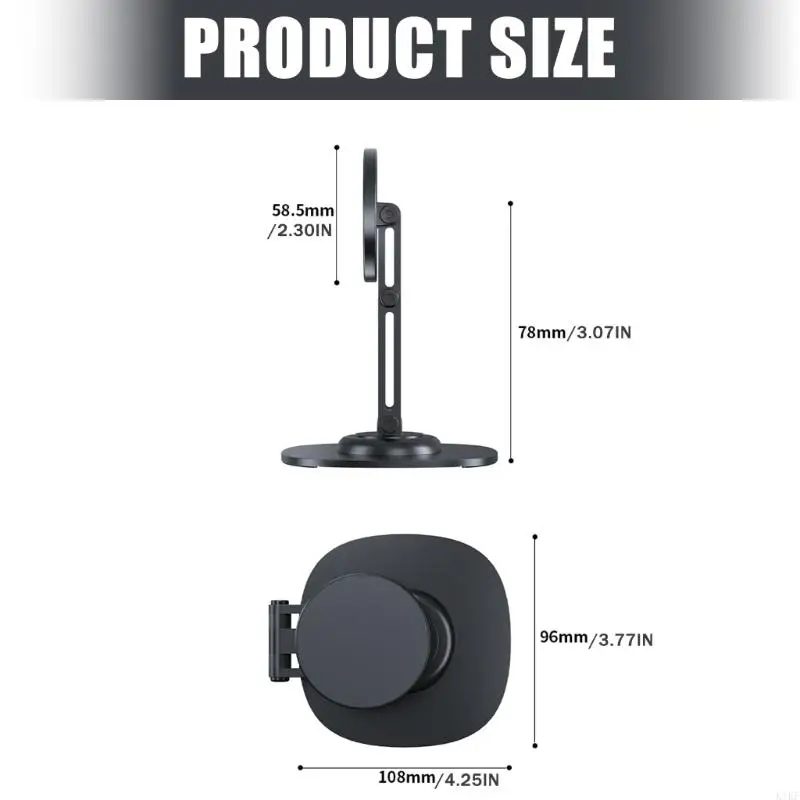 Soporte plegable Tabletop Stand Portable Desktop Phonor teléfono magnético Plegable Plegado 360 grados K1KF - imagen 3