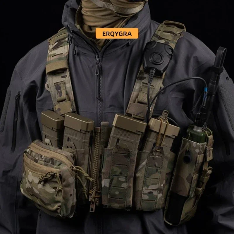 ERQYGRA-Chaleco táctico para el pecho, protección ligera para caza, equipo CS para exteriores, sistema Molle, accesorios de Paintball - imagen 5