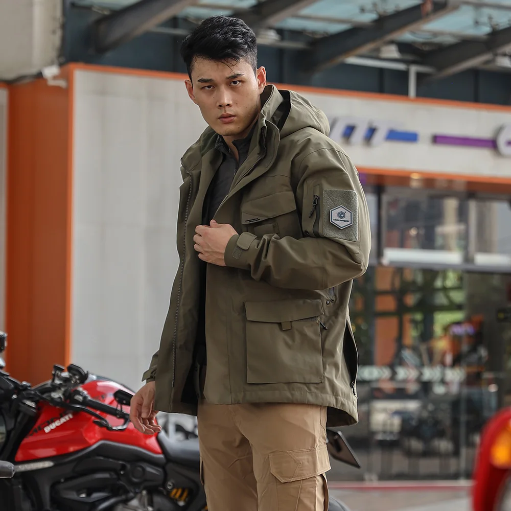 Emersongear Etiqueta Azul Función “Dimorphic Egret” Abrigo de viento Chaqueta impermeable Ergonómica Multi Bolsillo Caza al aire libre RG - imagen 2