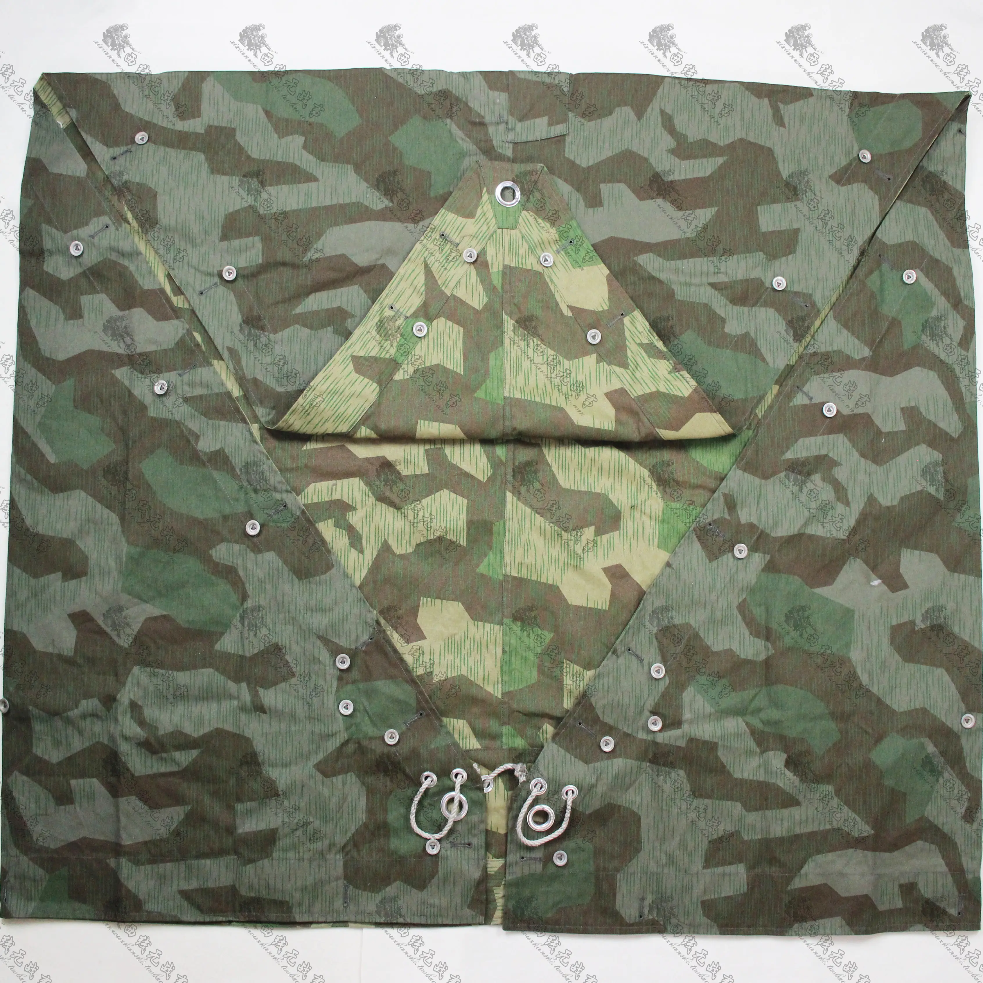 Impermeable de tela para tienda triangular táctica, camuflaje dividido alemán con borde de niebla, tela de tienda de campaña italiana - imagen 4