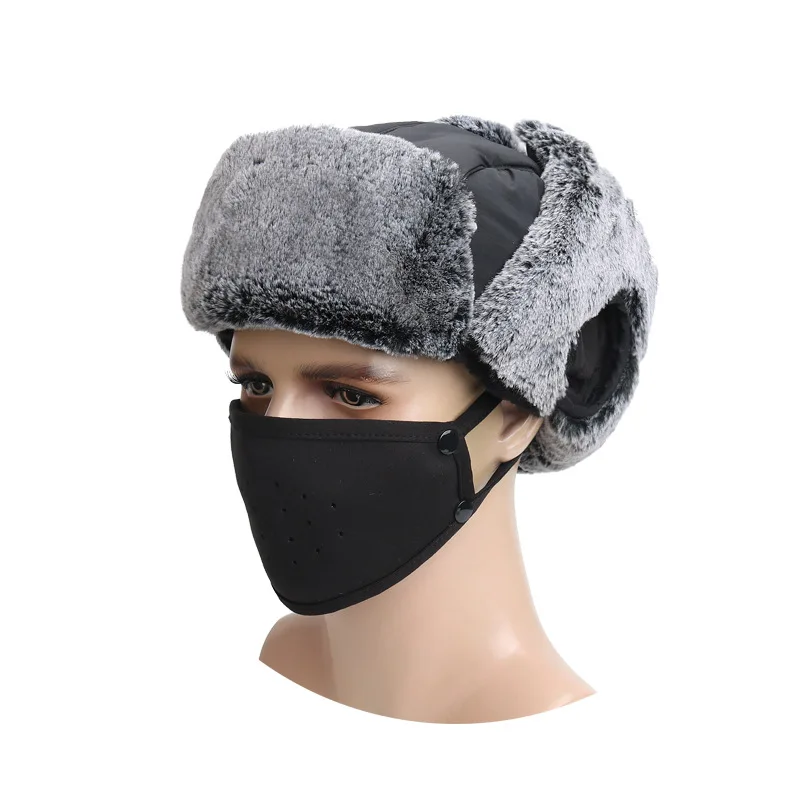 Ushanka-Gorra gruesa de terciopelo para hombre y mujer, gorro grueso para la oreja, impermeable, a prueba de viento, para pesca, escalada al aire libre, caza, esquí, Invierno - imagen 5
