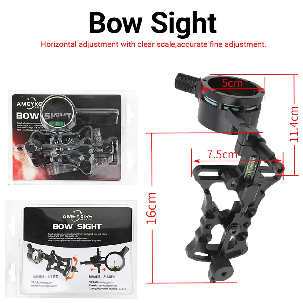 Vista de arco de tiro con arco, 1 unidad, 1 Pin, arco compuesto, vista ajustable de aleación de aluminio, arco de mano derecha, tiro, objetivo de caza, objetivo competitivo - imagen 2