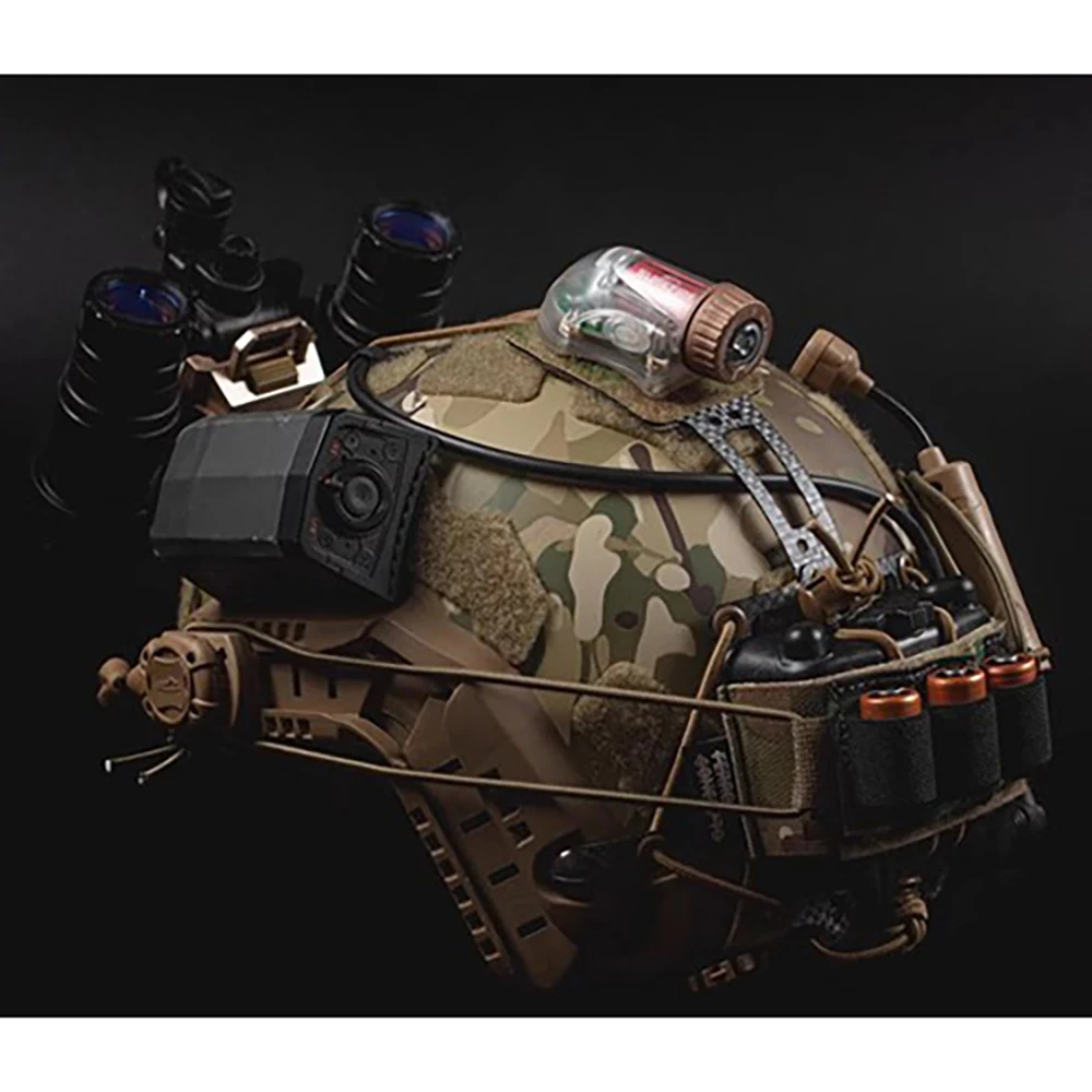 Casco táctico para deportes de caza al aire libre, cuerda elástica para batería, dispositivo de visión nocturna, almacenamiento de Cable, cubierta divisora de batería CR123A - imagen 4