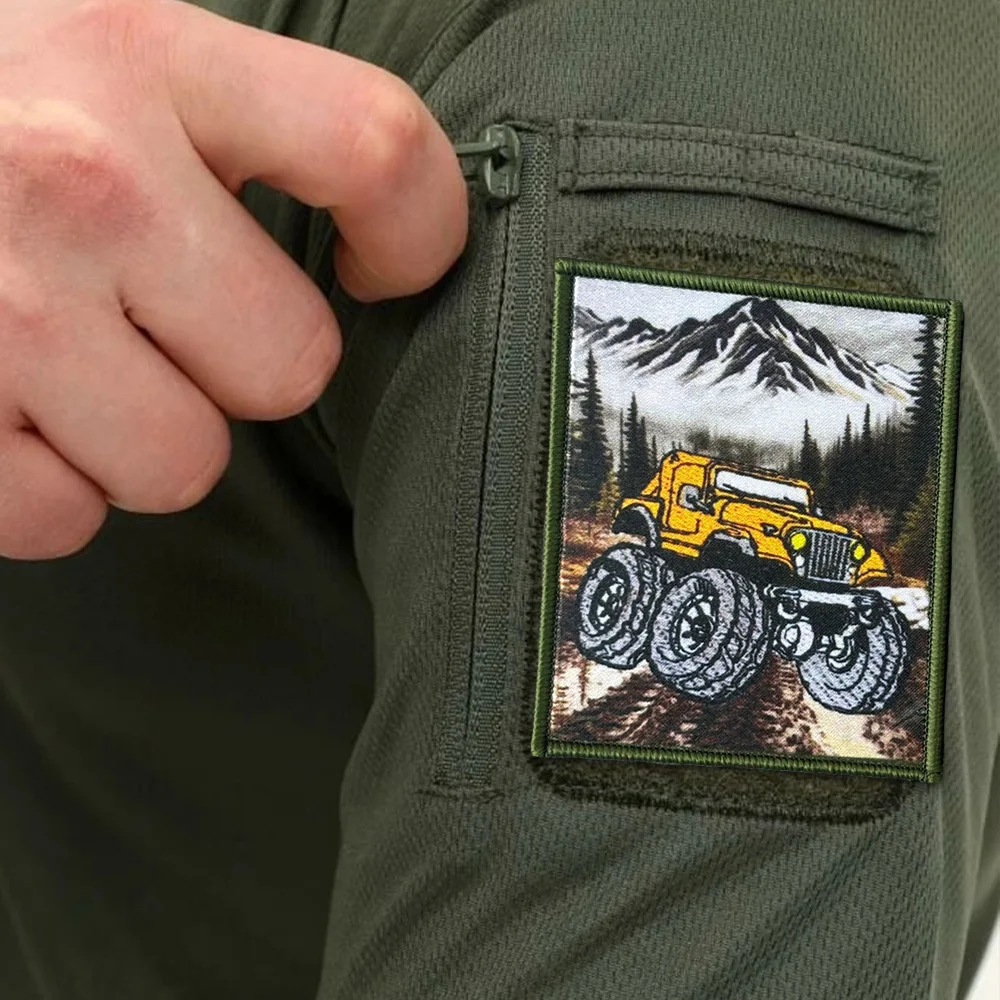 Parche táctico Jeep in The Mountains Morale, parches con gancho, insignia militar, pegatinas para mochila Chevron, accesorios con apliques