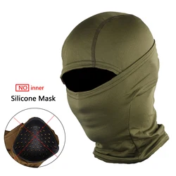 Máscara táctica pasamontañas para exteriores máscara para la cabeza media máscara de silicona casco a prueba de viento Airsoft caza CS juego protector solar sombrero