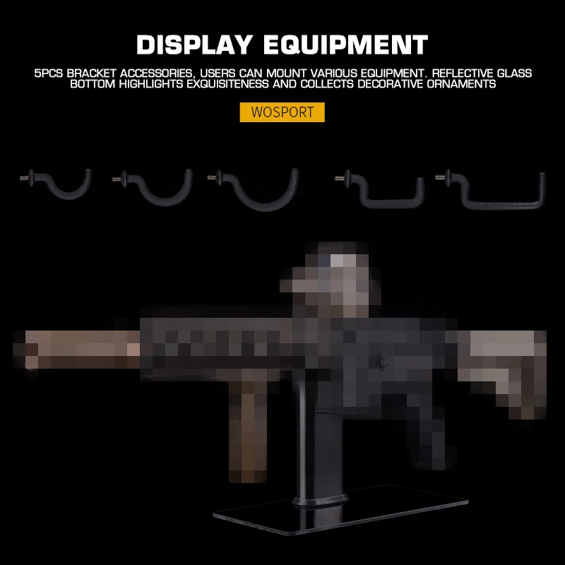 Soporte de exhibición Universal para pistola con Base de vidrio para equipo de juguete, soporte de exhibición de modelo de juguete decorativo ajustable, accesorios de caza - imagen 4