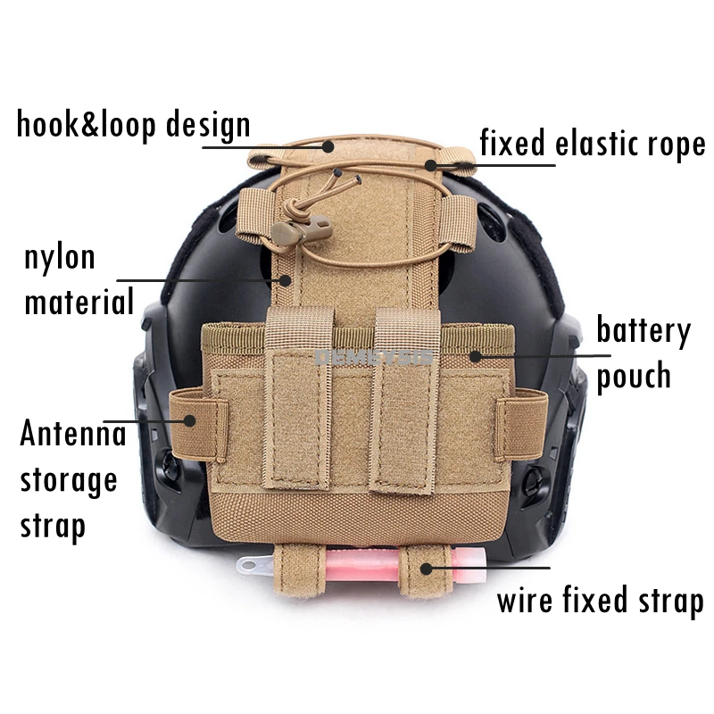 Bolsa para batería de casco Airsoft MK2, bolsa portadora de batería, cascos tácticos, paquete de contrapeso, bolsa de peso de equilibrio, accesorios para cascos - imagen 4