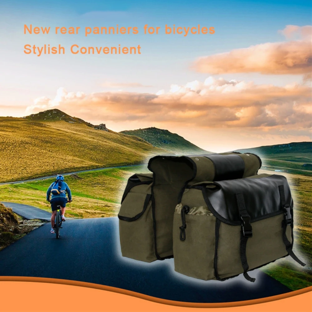 Piggyback-bolsas de lona para bicicleta, accesorios resistentes al agua para asiento trasero, doble marco, para SILLÍN, ciclismo