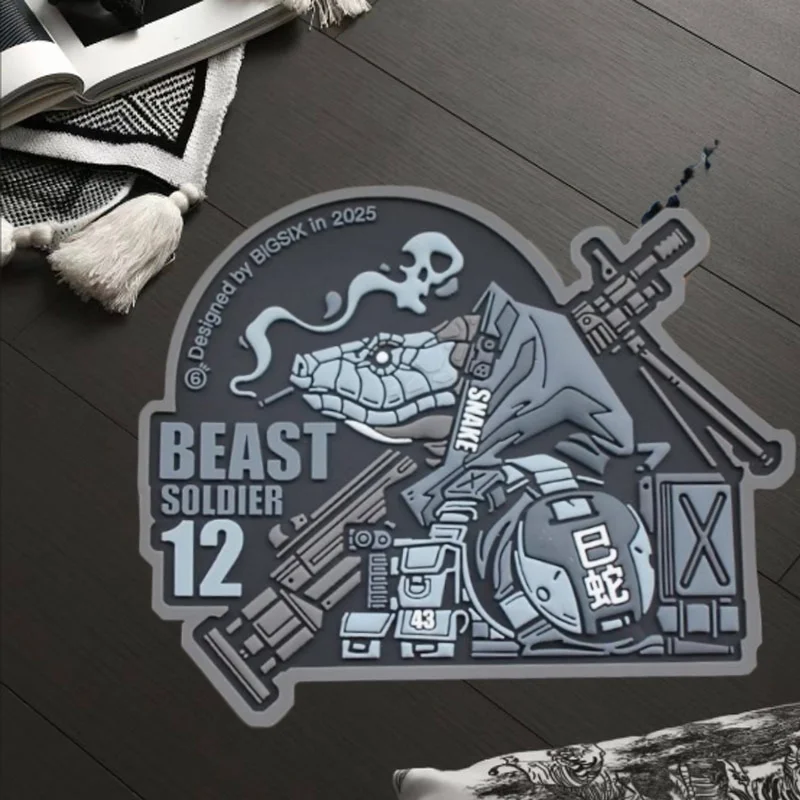 Beast Warrior-Parche de serpiente con 12 signos del zodiaco, insignia de moral táctica, gancho y bucle de PVC, mochila militar, pegatina para ropa, brazalete - imagen 4