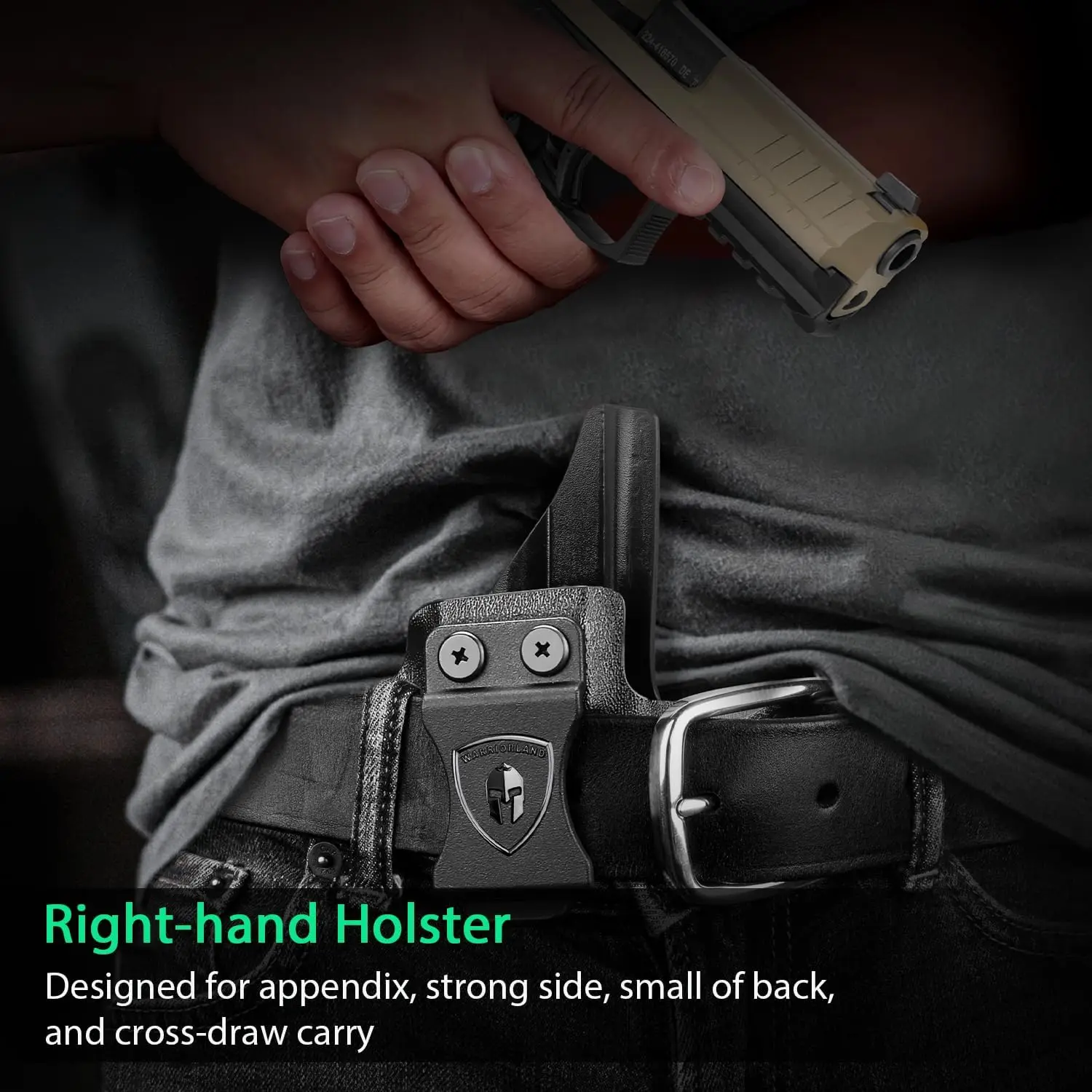 Solo para HK VP9–IWB Kydex Holster, funda de transporte oculta, canasta ajustable, bloqueo audible, transporte interior de la cintura, dibujo de la mano derecha - imagen 3