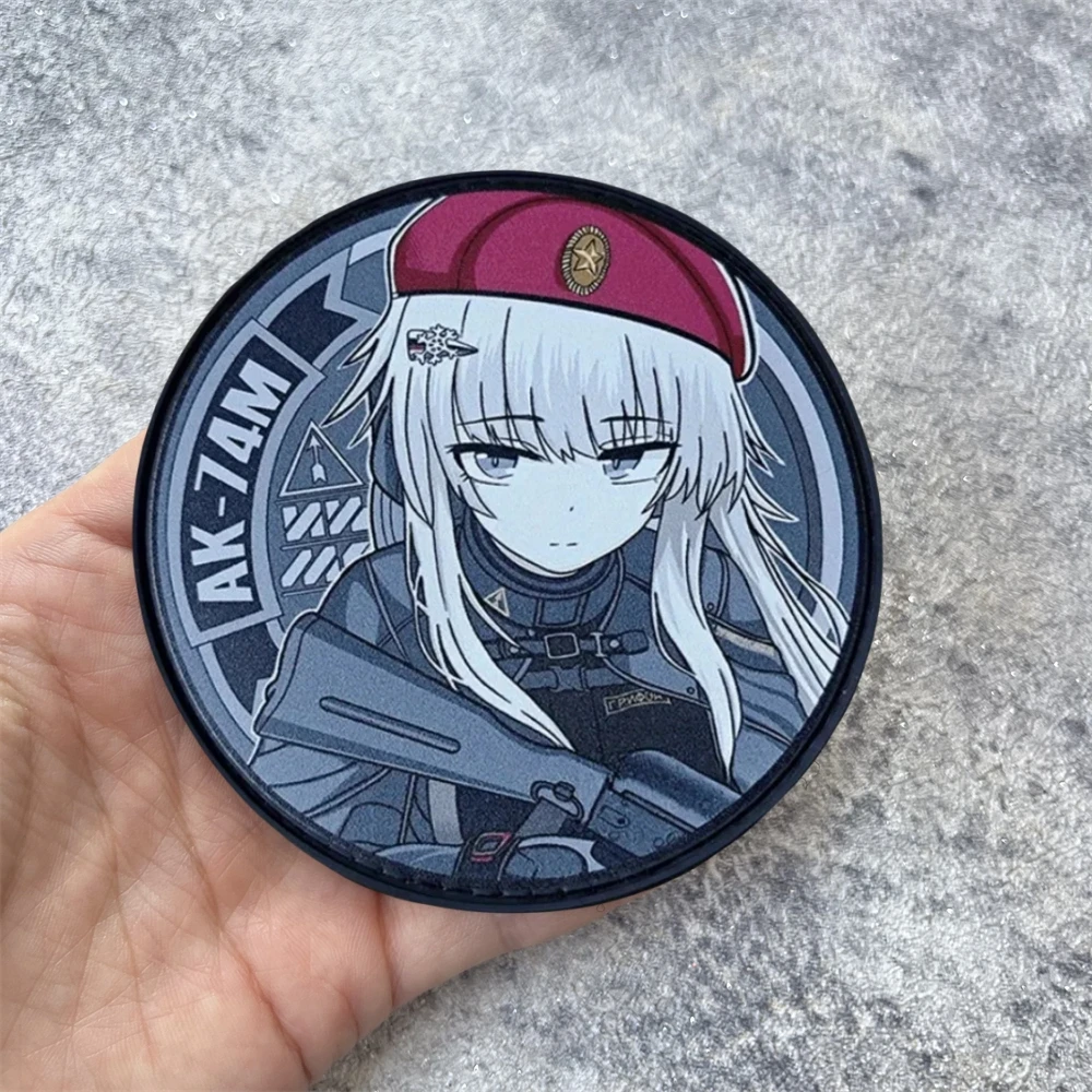 Parche de insignia de moral de primera línea para niñas, parches tácticos del ejército militar AK74M, parches de gancho y bucle impresos para ropa, pegatinas para mochila