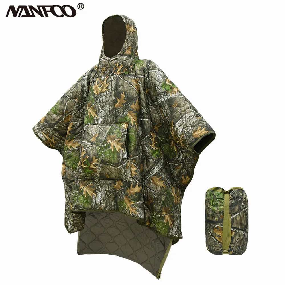 Saco de dormir térmico grueso de camuflaje para exteriores, saco de dormir estilo capa, portátil, para senderismo, Camping, turismo, saco de dormir de emergencia - imagen 5
