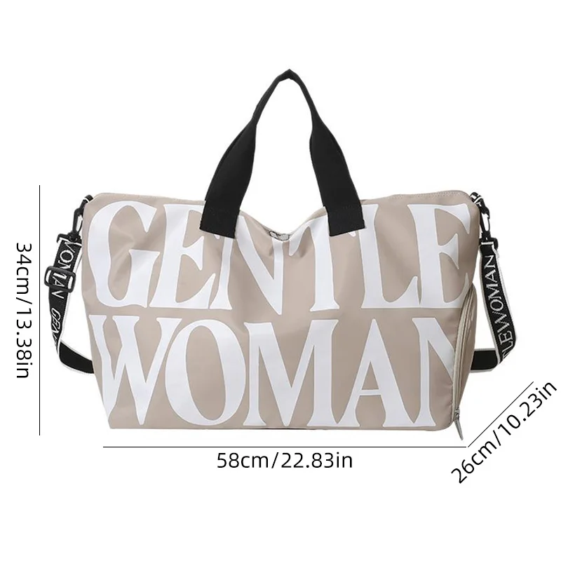 Bolsa de gimnasio para Fitness, bolso de mano pintado con letras de gran capacidad, bolso de hombro tipo bandolera de viaje al aire libre, bolso de equipaje portátil - imagen 3