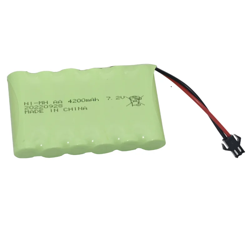 Batería AA Nimh de 4200mah, 7,2 v, para juguetes Rc, coches, tanques, Robot, pistola, AA, 7,2 v, 3000mAh, recargable para barco a control remoto, 1 ud. - imagen 4