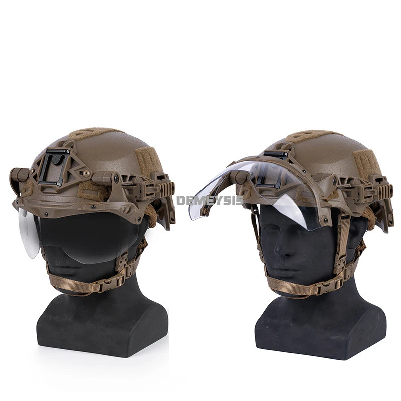 Casco táctico Wendy, gafas con tapa, ajuste multiángulo, cascos de caza para tiro al aire libre, gafas, accesorios de protección - imagen 3