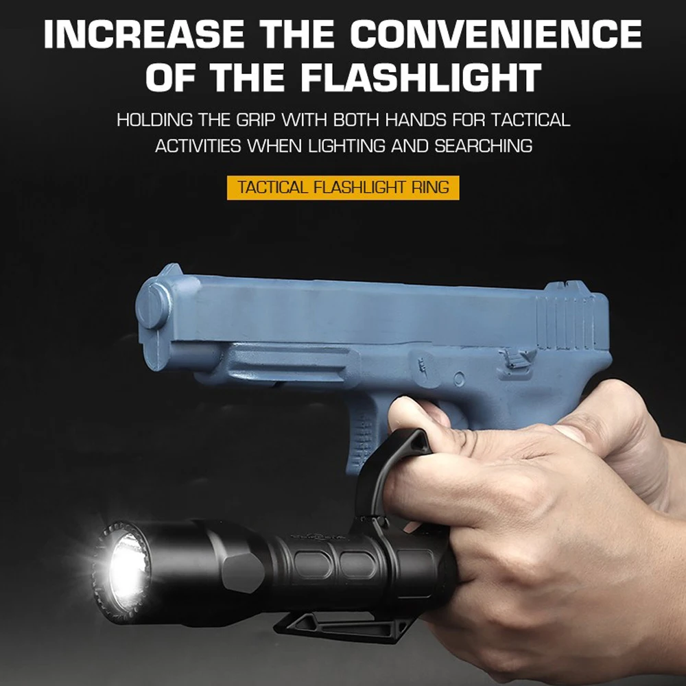 Adaptador de anillo para dedo para linterna táctica, multifunción, para deportes de caza al aire libre, soporte para linterna Airsoft, equipo de Clip de bolsillo portátil - imagen 3